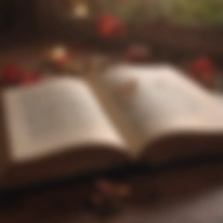 An open book with quotes about love