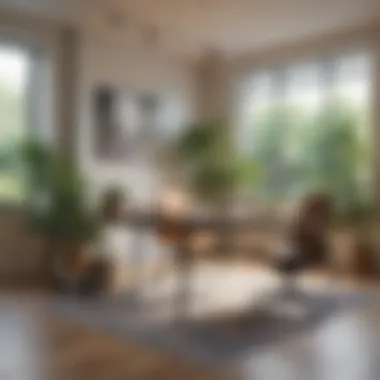 Creating a Positive Workspace A serene office space with natural light and plants promoting a positive work environment