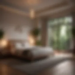 A serene bedroom environment promoting relaxation