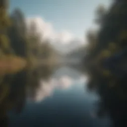 Tranquil nature scene with a serene lake