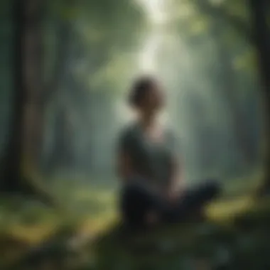 A person practicing mindfulness amidst nature