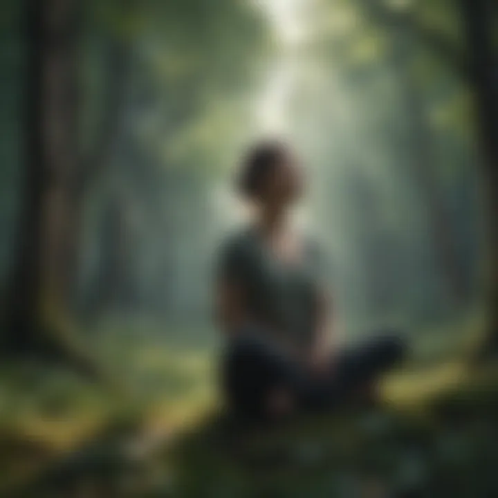 A person practicing mindfulness amidst nature
