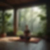 A serene meditation space with natural light and greenery