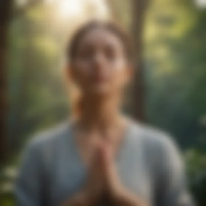 A person meditating outdoors, illustrating mindfulness and self-awareness