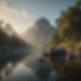 A serene landscape representing tranquility and reflection