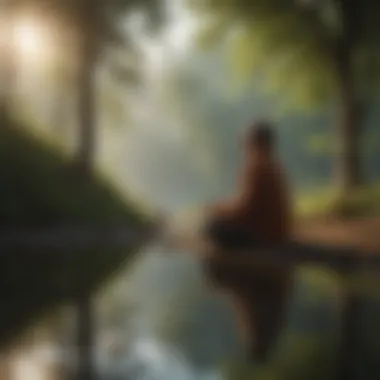 Finding Peace Through Reflection A person reflecting in a peaceful environment with fewer belongings