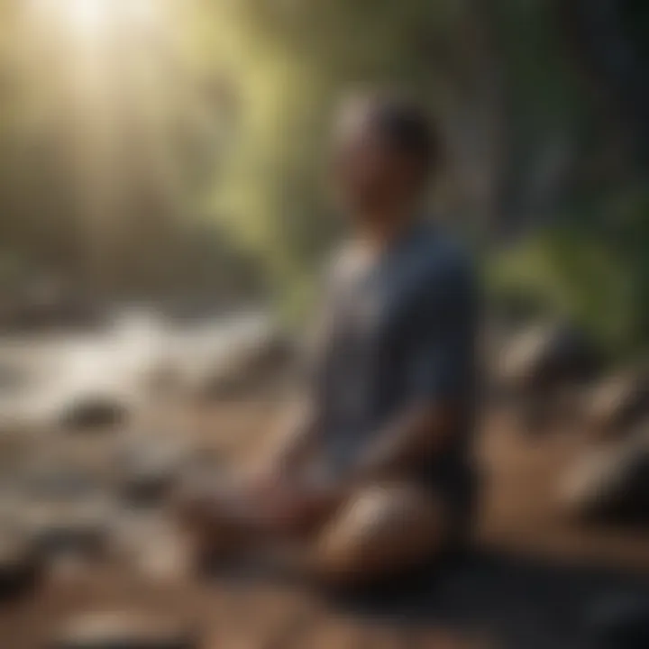 A person practicing mindfulness through meditation
