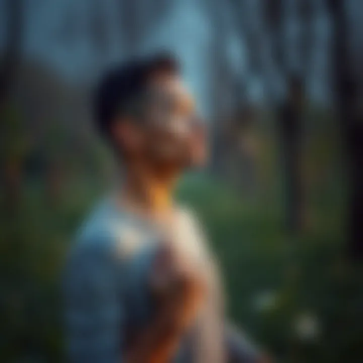 Embracing Mindfulness A thoughtful individual practicing mindfulness in a peaceful setting.