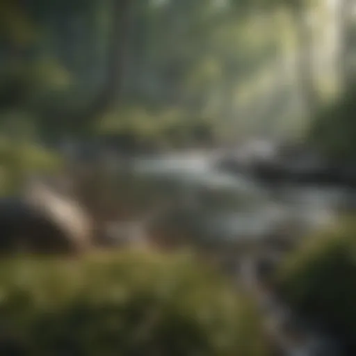 Serene landscape promoting tranquility
