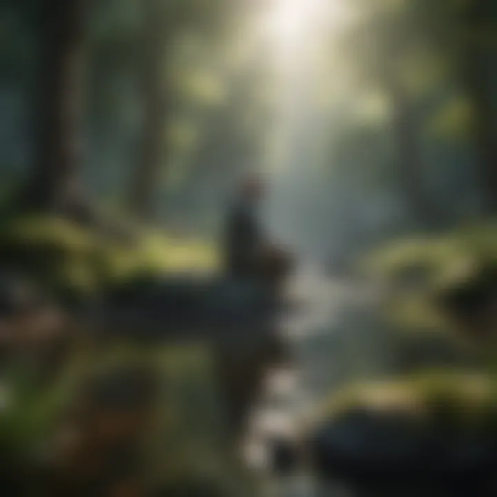A serene landscape promoting mindfulness