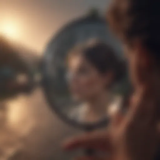 Illustration of self-reflection through a mirror