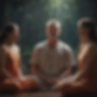 Embracing Mindfulness Individuals engaging in mindfulness practices like meditation