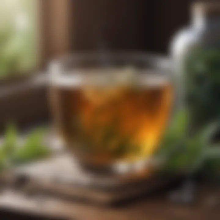 Calming herbal tea preparation for relaxation