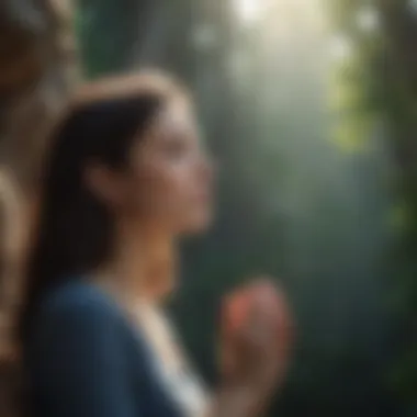 Embracing Mindfulness for Immediate Relief A person practicing mindfulness in quiet surroundings