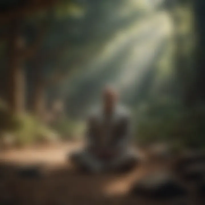 A person meditating in a tranquil setting