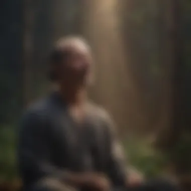 Individual practicing mindfulness through meditation