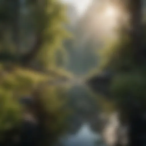 A serene landscape promoting mindfulness