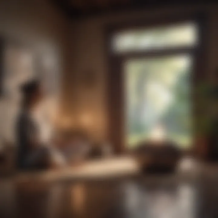 A cozy environment with someone practicing mindfulness
