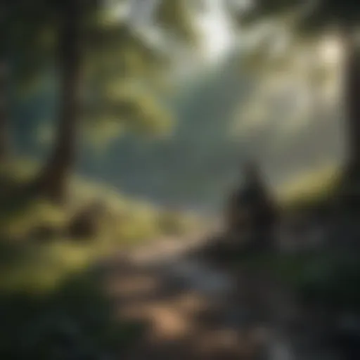 A serene landscape representing peace and solitude