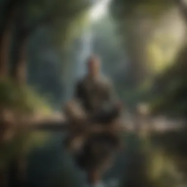 A person meditating in a tranquil setting