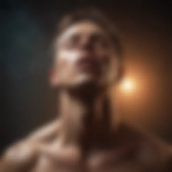 A person engaging in deep breathing exercises.