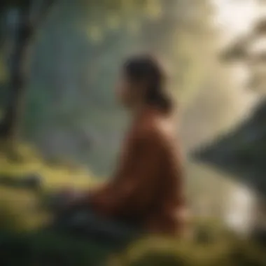 Embracing Mindfulness in Nature A serene landscape promoting mindfulness