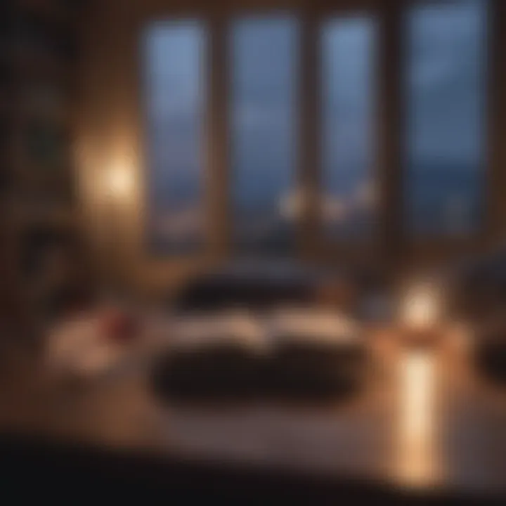 Reading a book in soft lighting