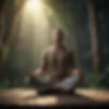 A person meditating with a peaceful expression