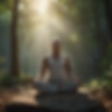 Person meditating in a tranquil setting