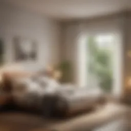 A serene bedroom environment promoting relaxation