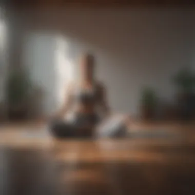 A person practicing yoga surrounded by calmness and focus