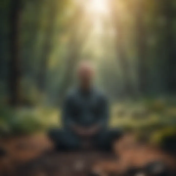 Person practicing mindfulness meditation in nature