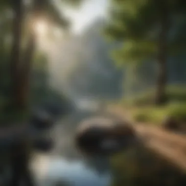 A Tranquil Setting for Mental Peace Calm landscape to promote relaxation