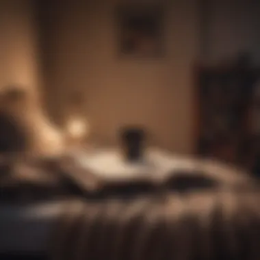 The Art of Pre-Sleep Reading A cozy reading nook with a book and warm blanket