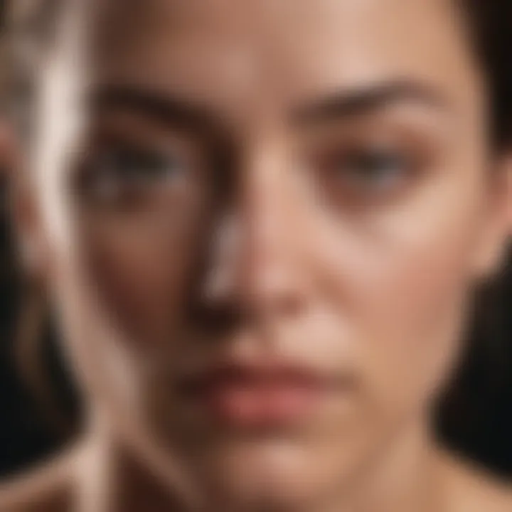 Close-up of a serene individual practicing mindfulness