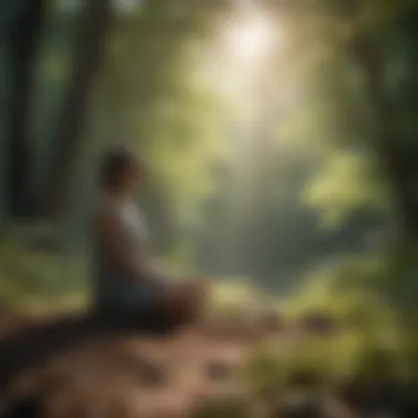 Meditation in Nature's Embrace Nature setting with a person meditating outdoors
