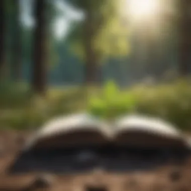 Wisdom from Nature An open book surrounded by calming nature elements