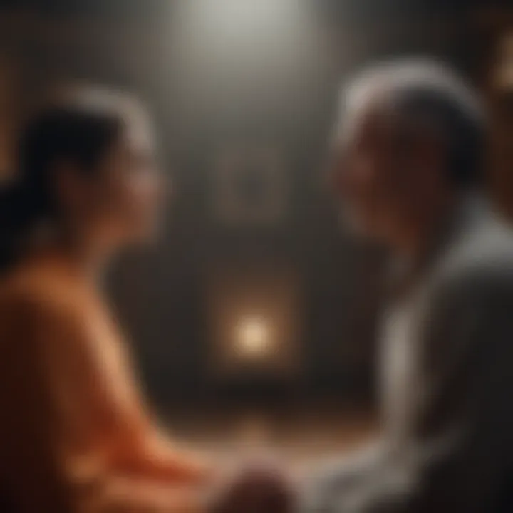 Two individuals engaging in a thoughtful conversation