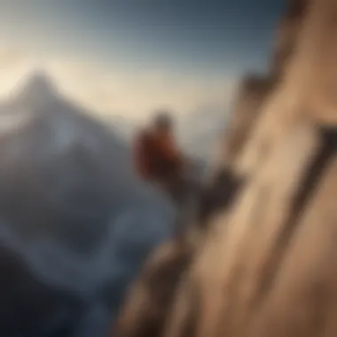 Climbing Towards Success A mountain climber reaching a summit, symbolizing perseverance.