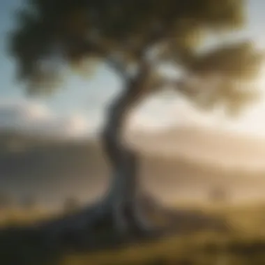 A strong tree standing firm against strong winds, illustrating resilience.