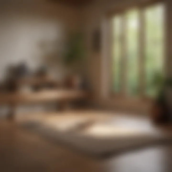 A tranquil room set up for meditation and yoga practice