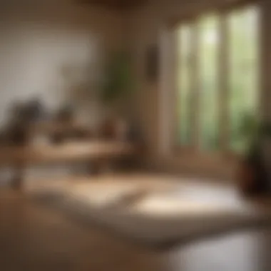 Tranquil Setting for Practice A tranquil room set up for meditation and yoga practice