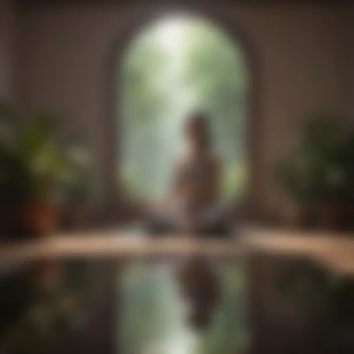 A peaceful meditation space illustrating mindfulness and self-reflection