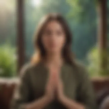 Engagement in Calmness An individual immersed in a mobile game with a peaceful expression