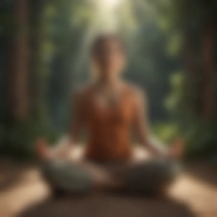 Visual representation of meditation benefits on mental health