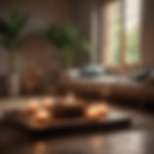 Tranquil meditation space with cushions and candles
