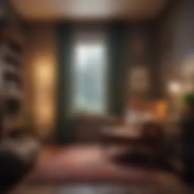 Cozy reading nook with calming ambiance