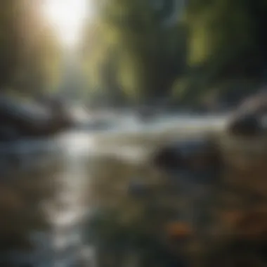 Serene nature landscape with gentle water flow
