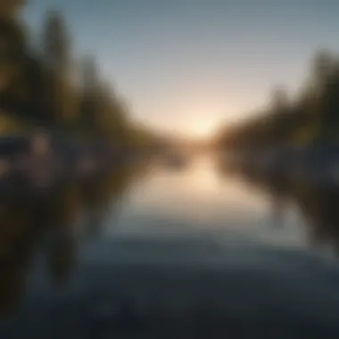 Reflections of Calmness Calm water body reflecting tranquility