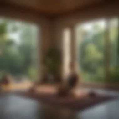 Calming Meditation Space A calming meditation space with yoga essentials